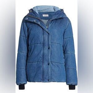 Rag‎ & Bone Women's Blue Denim Puffer Jacket sz S